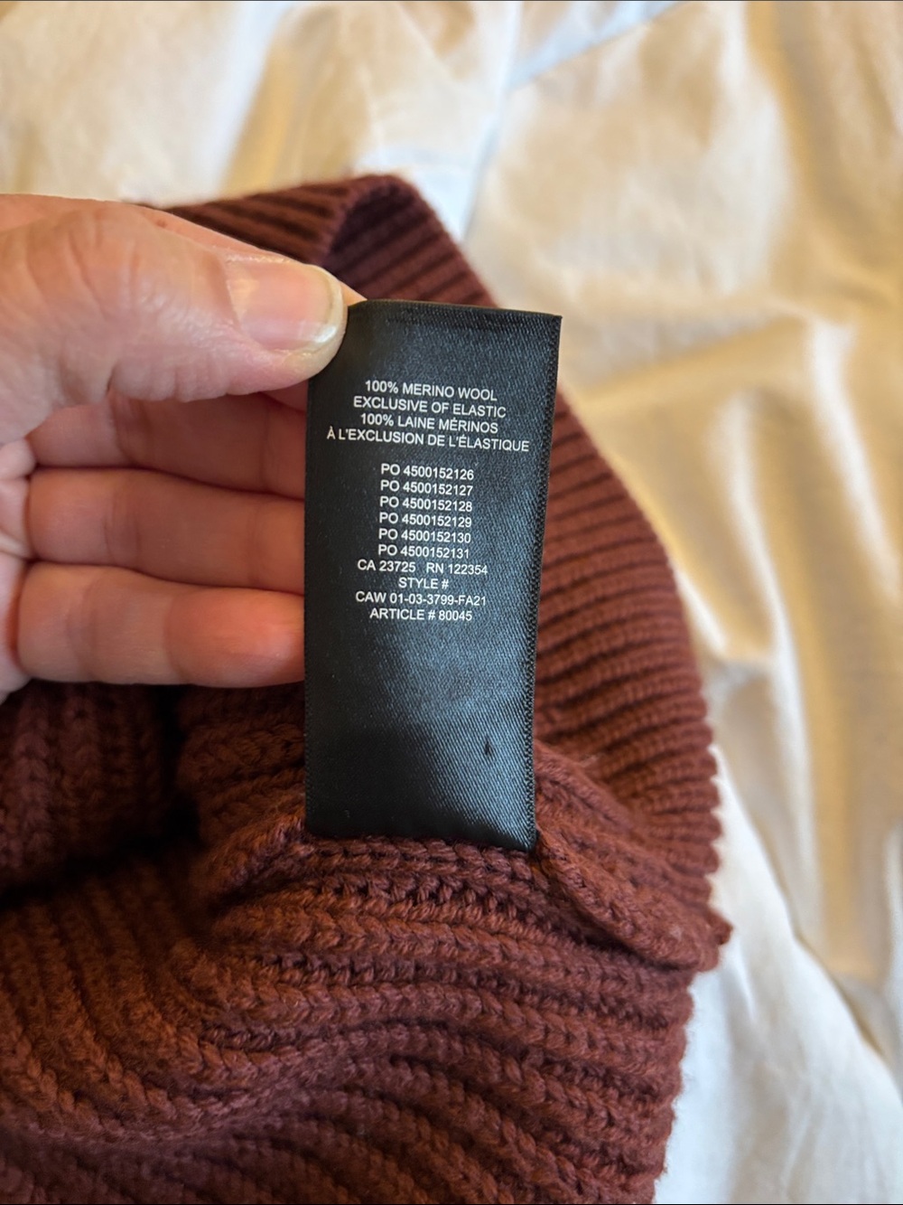 Babaton 100% Merino Wool Oversized Rusty Brown Size Small - Picture 8 of 11